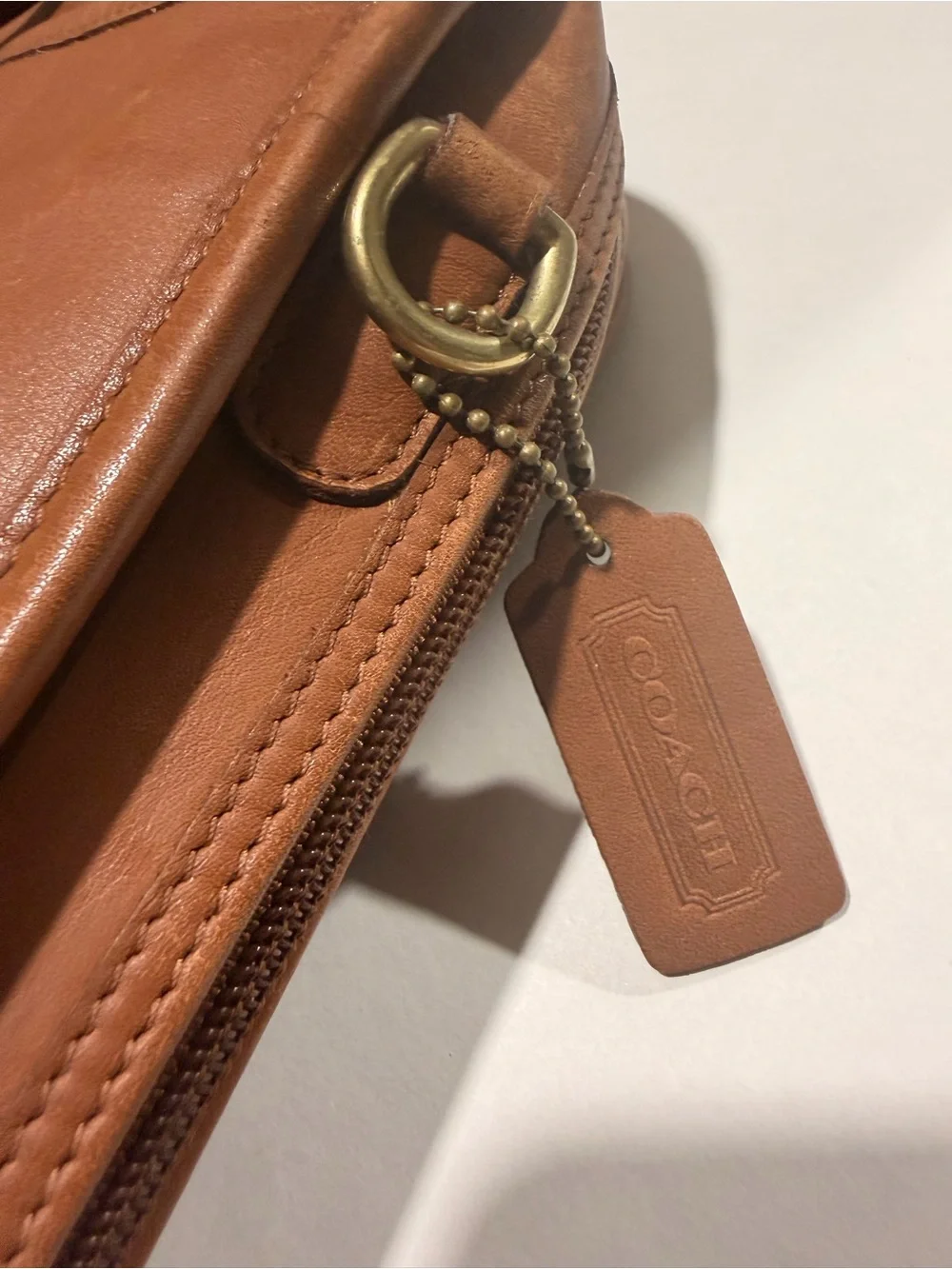 Coach Chestnut Brown Leather Laptop Tote